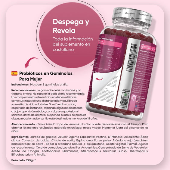 Indicaciones para el correcto uso de los probióticos para mujer en gominolas
