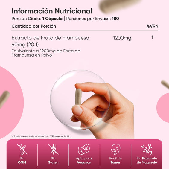 Información nutricional Cetonas de frambuesa