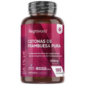 Cetonas de frambuesa pura 1200 mg