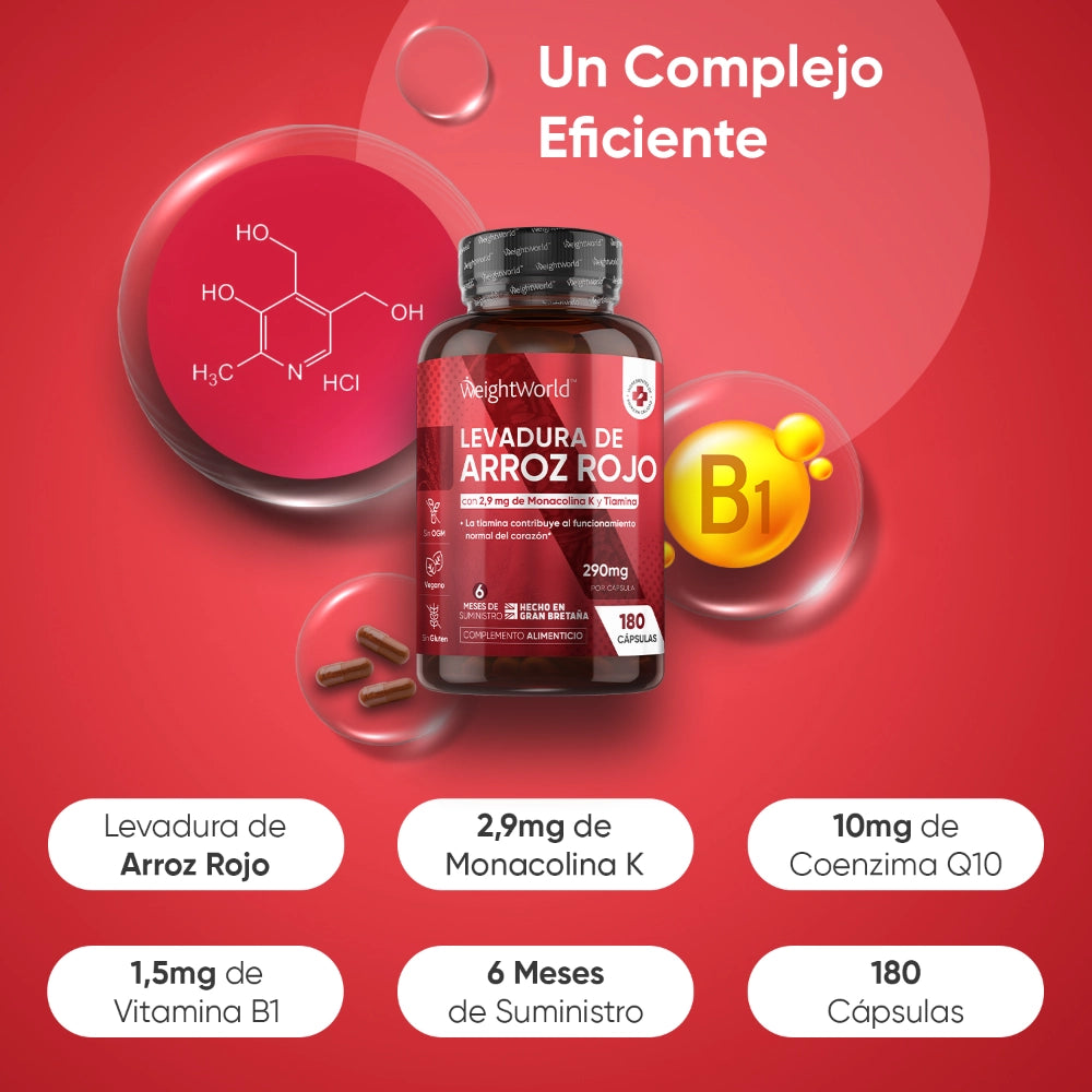 Propiedades del suplemento de Levadura de Arroz rojo