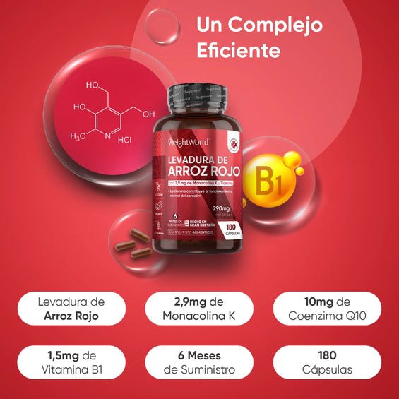Propiedades del suplemento de Levadura de Arroz rojo