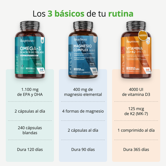 Pack Esencial: Omega 3, Magnesio Complex y Vitamina D3 + K2