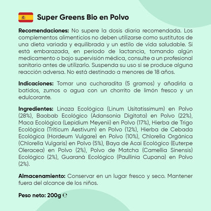 Recomendaciones e indicaciones para Super greens en polvo