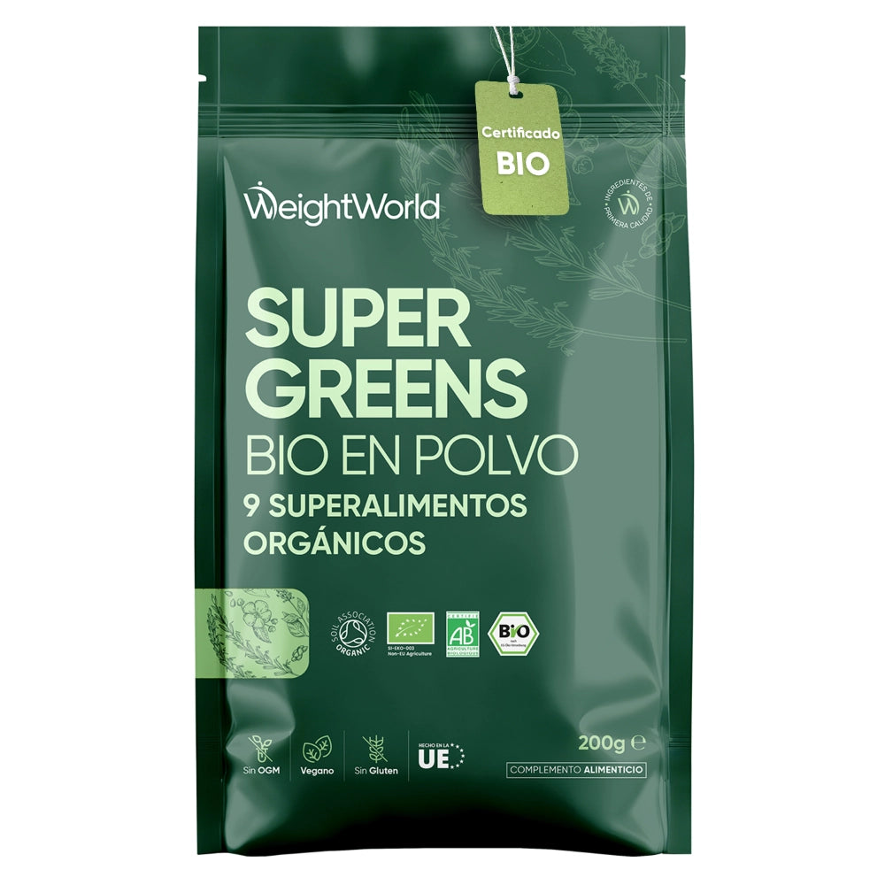 Suplemento orgánico de Super Greens en polvo