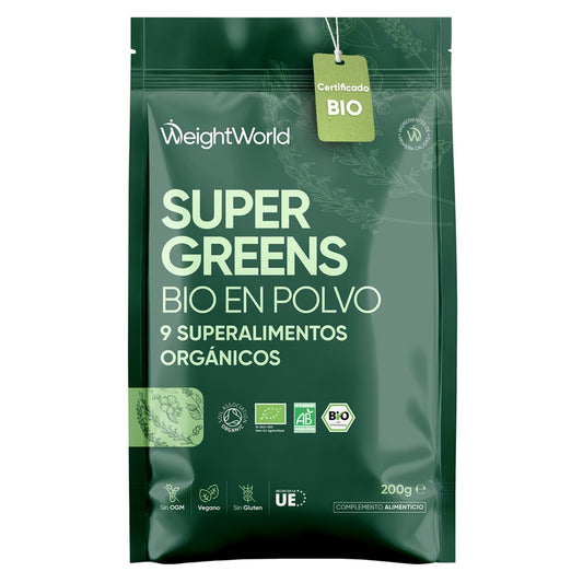 Suplemento orgánico de Super Greens en polvo