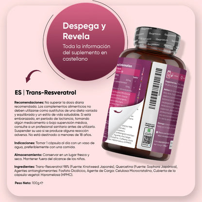 Recomendaciones para el complemento trans resveratrol con quercetina