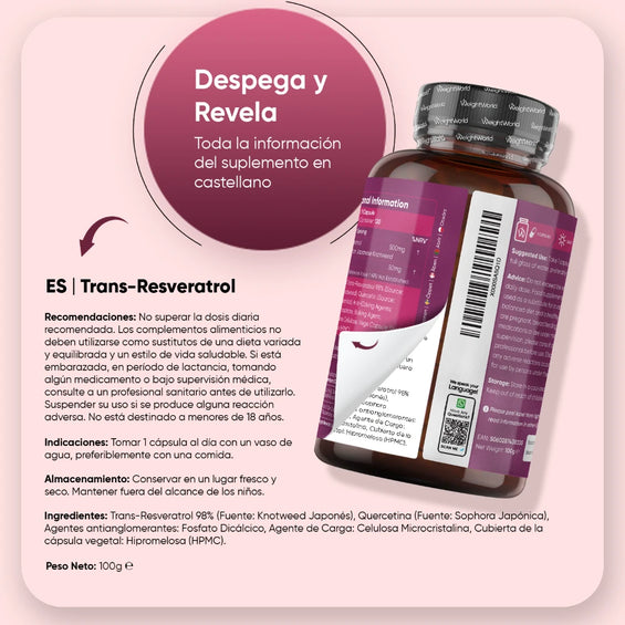 Recomendaciones para el complemento trans resveratrol con quercetina