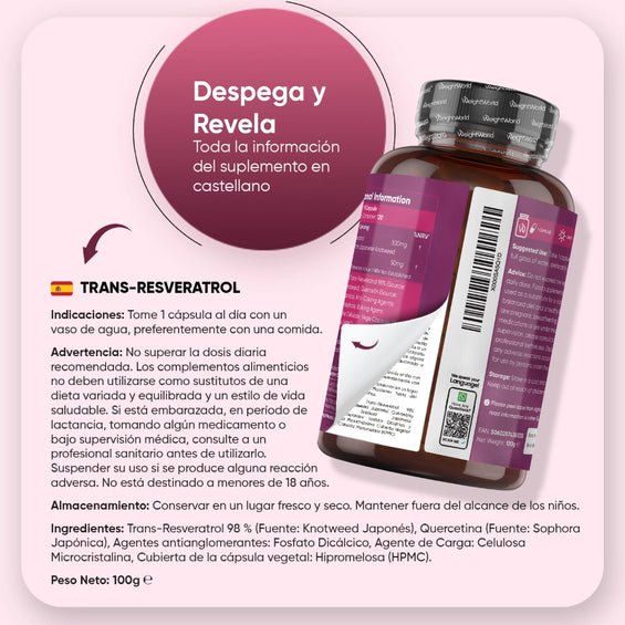 Recomendaciones para el suplemento Resveratrol con Quercetina