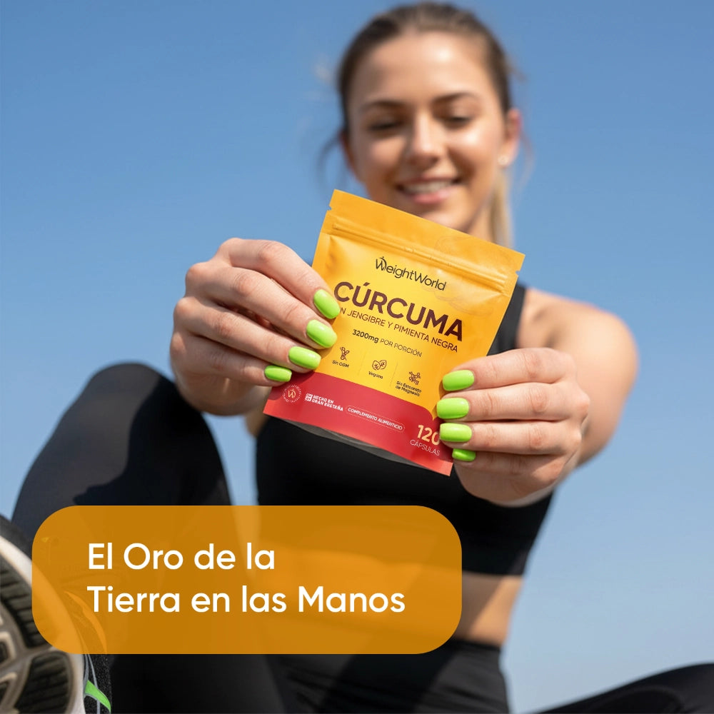 Complemento alimenticio de Cúrcuma, jengibre y pimienta negra