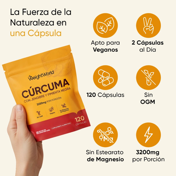 Propiedades del complemento de cúrcuma, jengibre y pimienta negra