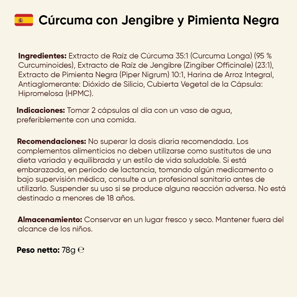 Ingredientes y recomendaciones del complemento alimenticio