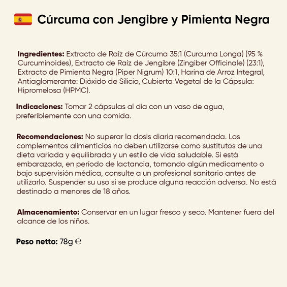 Ingredientes y recomendaciones del complemento alimenticio
