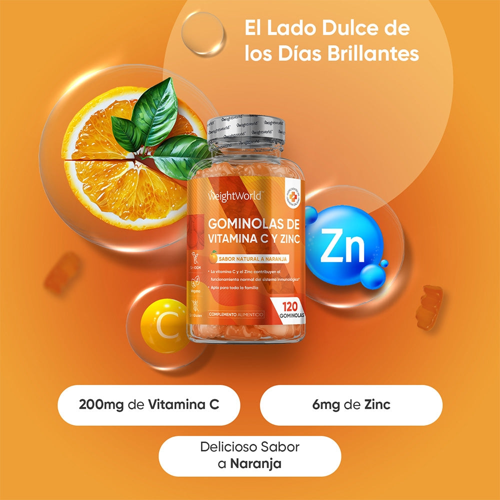 Gominolas de Vitamina C con sabor a naranja