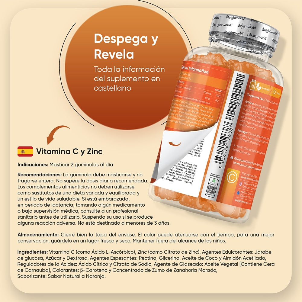 Recomendaciones para las gummies de Vitamina C