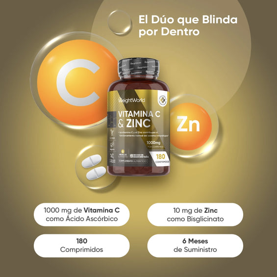 180 comprimidos de Vitamina C y Zinc