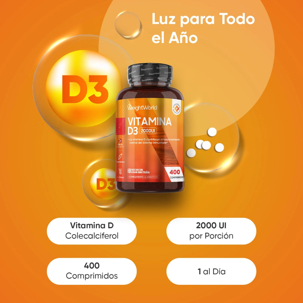 Vitamina D3 2000 UI 400 comprimidos