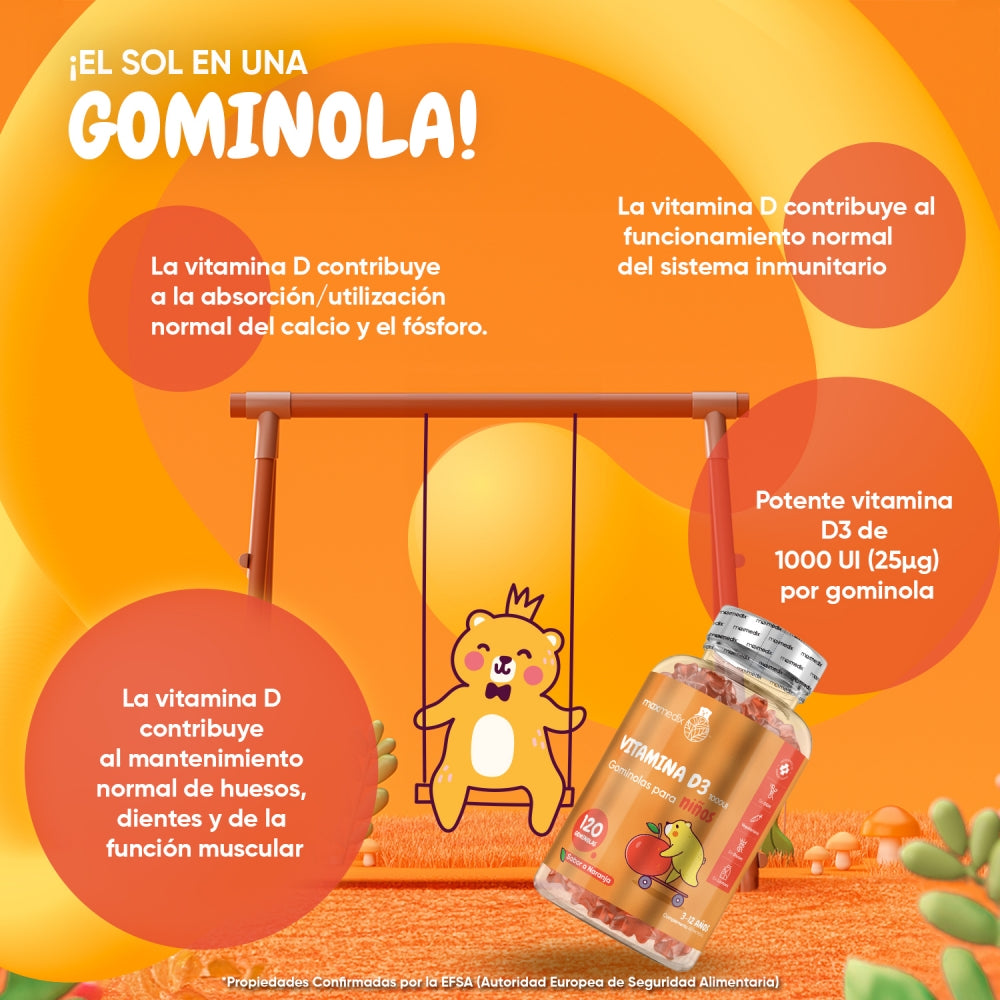 Beneficios de las gominolas Vitamina D3 en niños