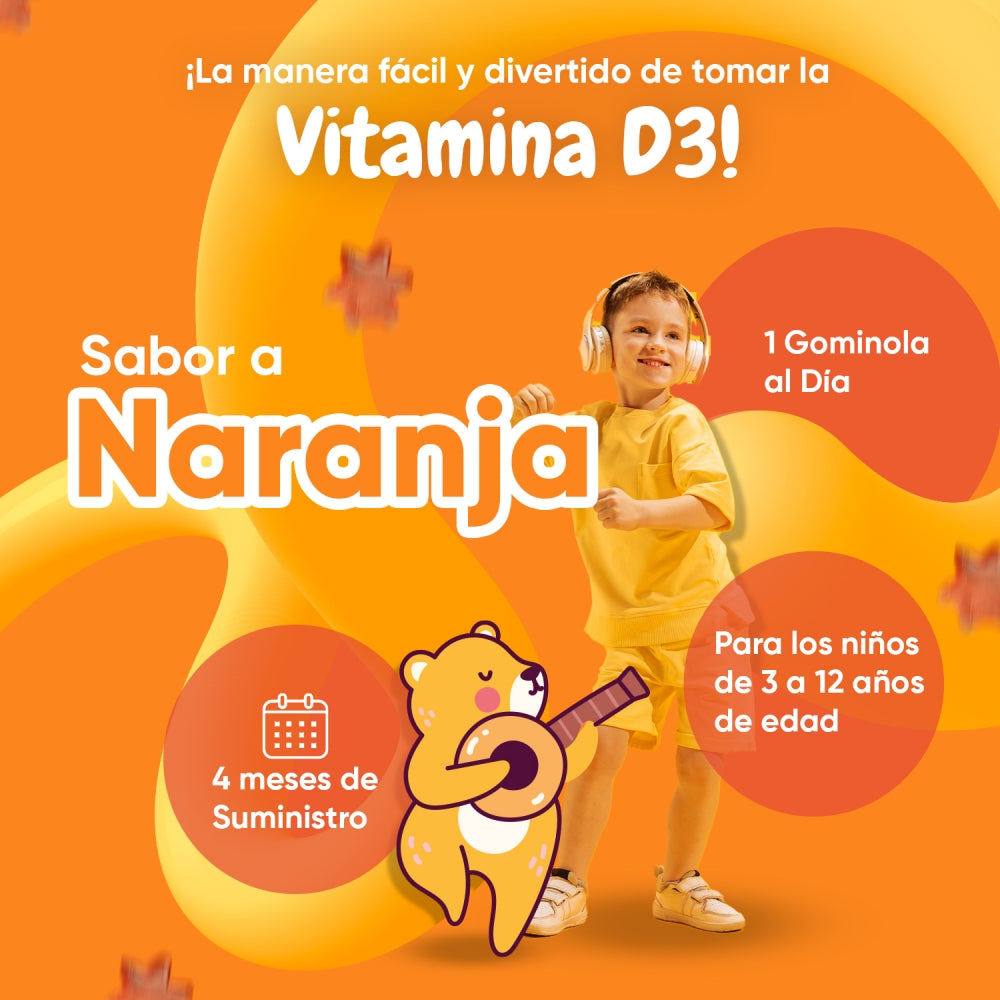 Gominolas de Vitamina D3 sabor naranja
