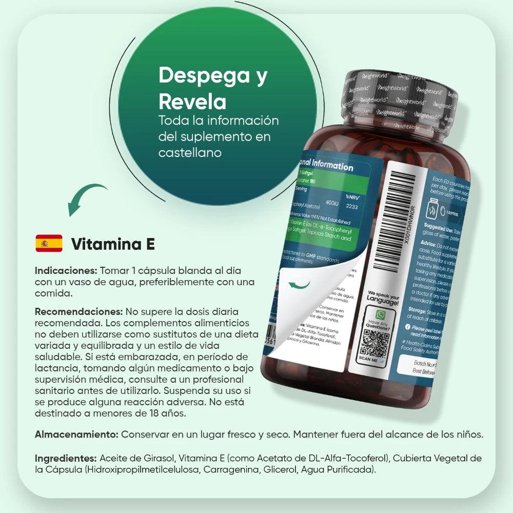 Indicaciones para las cápsulas blandas de vitamina E
