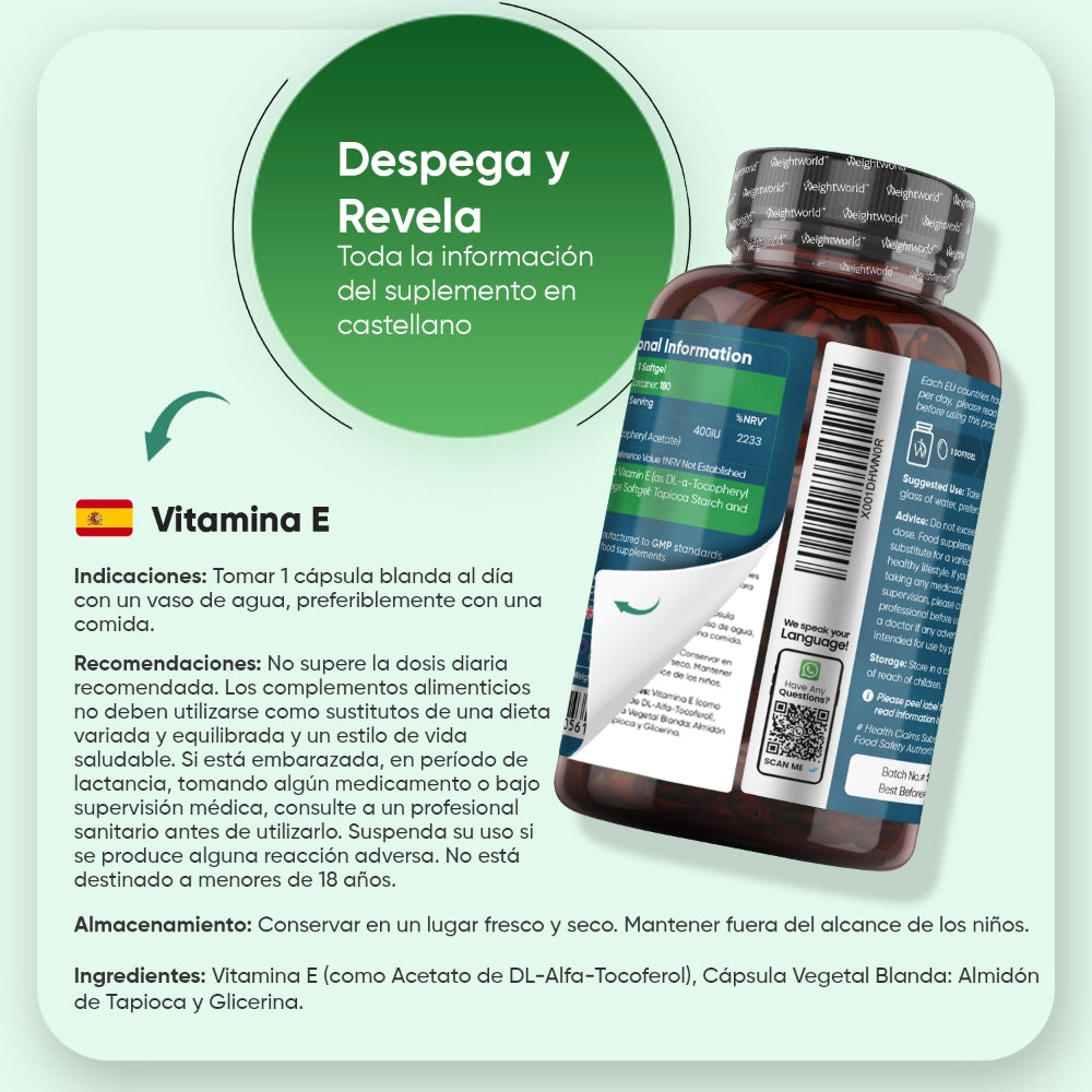 Indicaciones para las cápsulas blandas de vitamina E