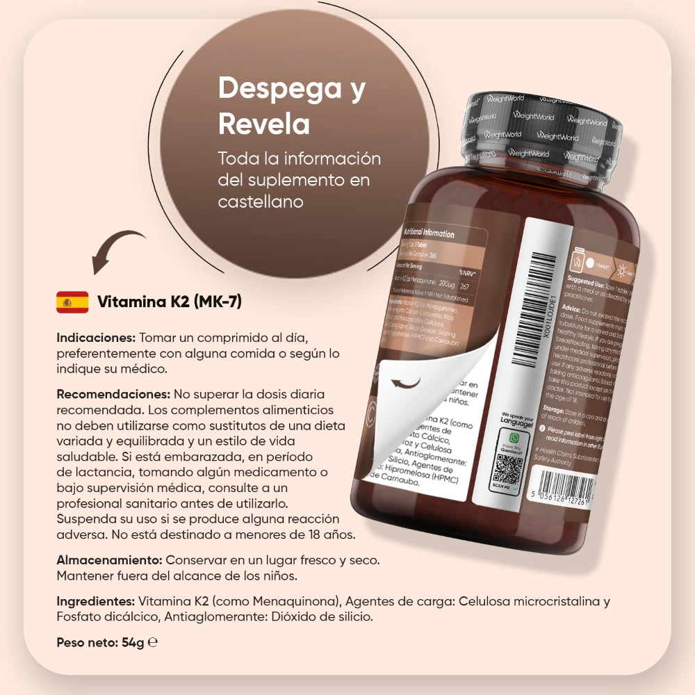 Vitamina K 1 comprimido al día