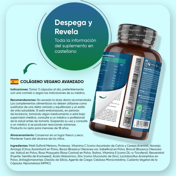 Modo de uso suplemento Colágeno Vegano