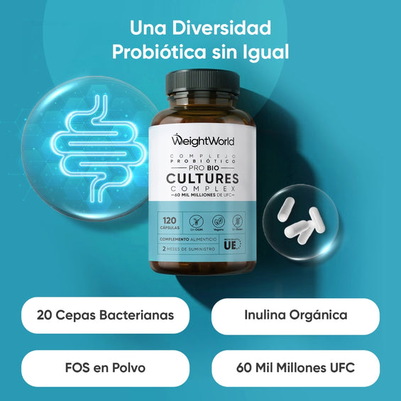 Complejo de probióticos con 20 cepas bacterianas