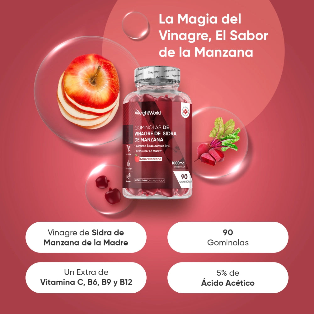 Gominolas de vinagre de manzana con 5% de ácido acético