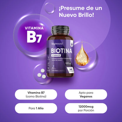 Suplemento Biotina en comprimidos