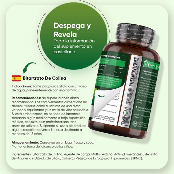 Indicaciones para tomar Bitartrato de Colina