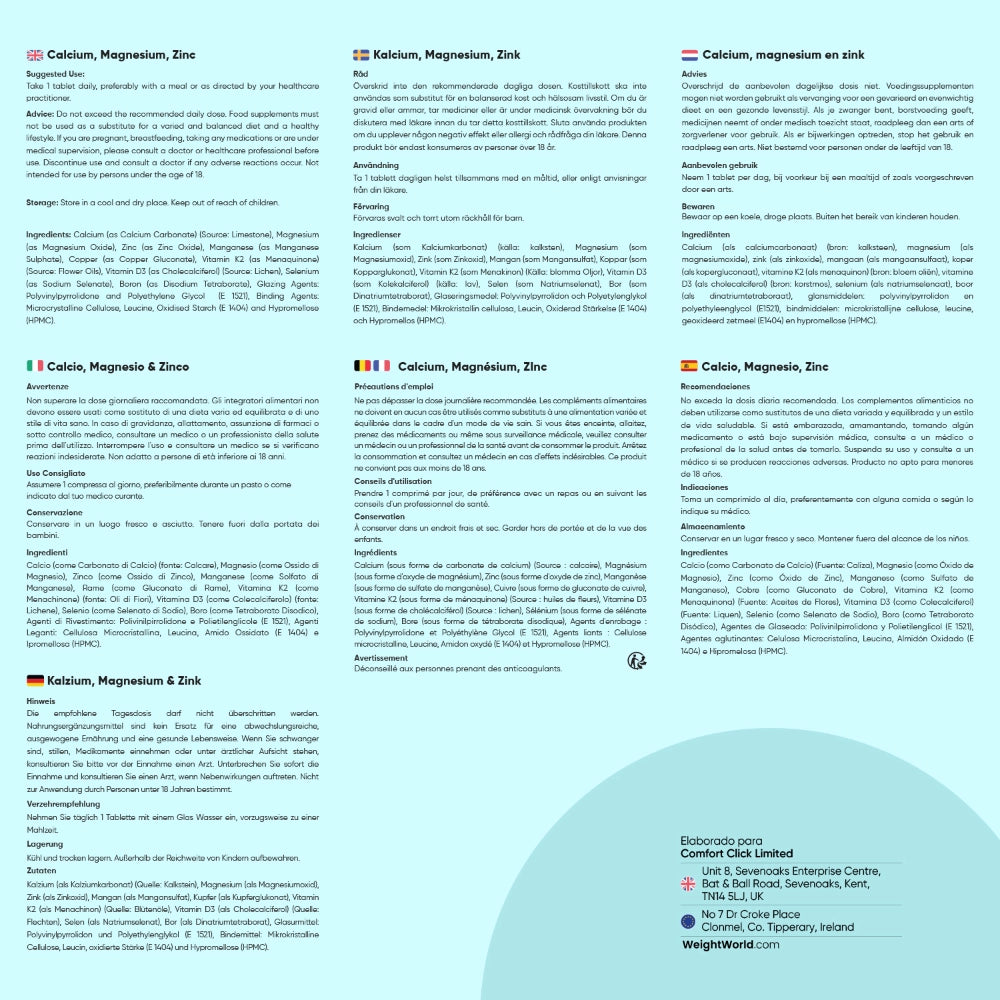 Cómo tomar os comprimidos de Calcio, Magnesio y Zinc con D3