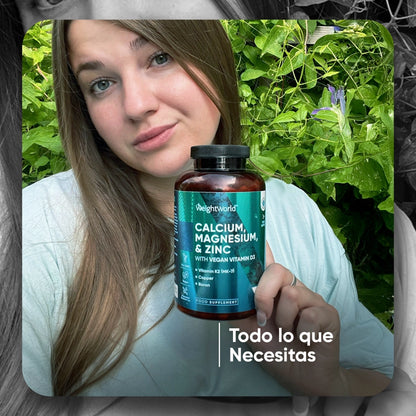 Complemento alimenticio de Calcio, Magnesio y Zinc con Vitamina D3