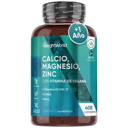 Calcio, Magnesio y Zinc con Vitamina D3