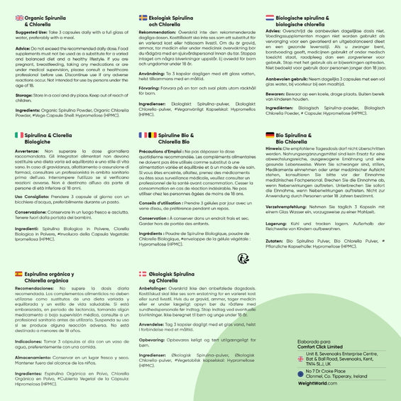 Cómo tomar las cápsulas de Espirulina y Chlorella orgánicas