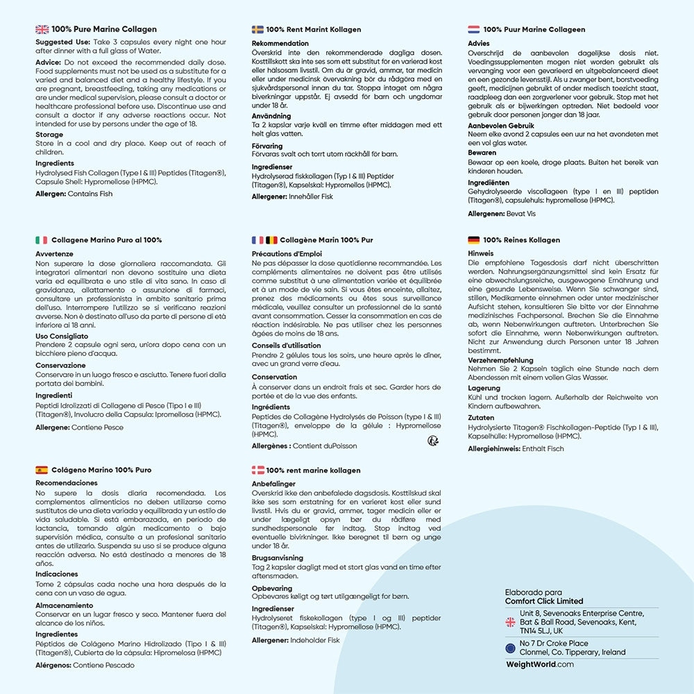 Modo de empleo cápsulas de Colágeno Marino