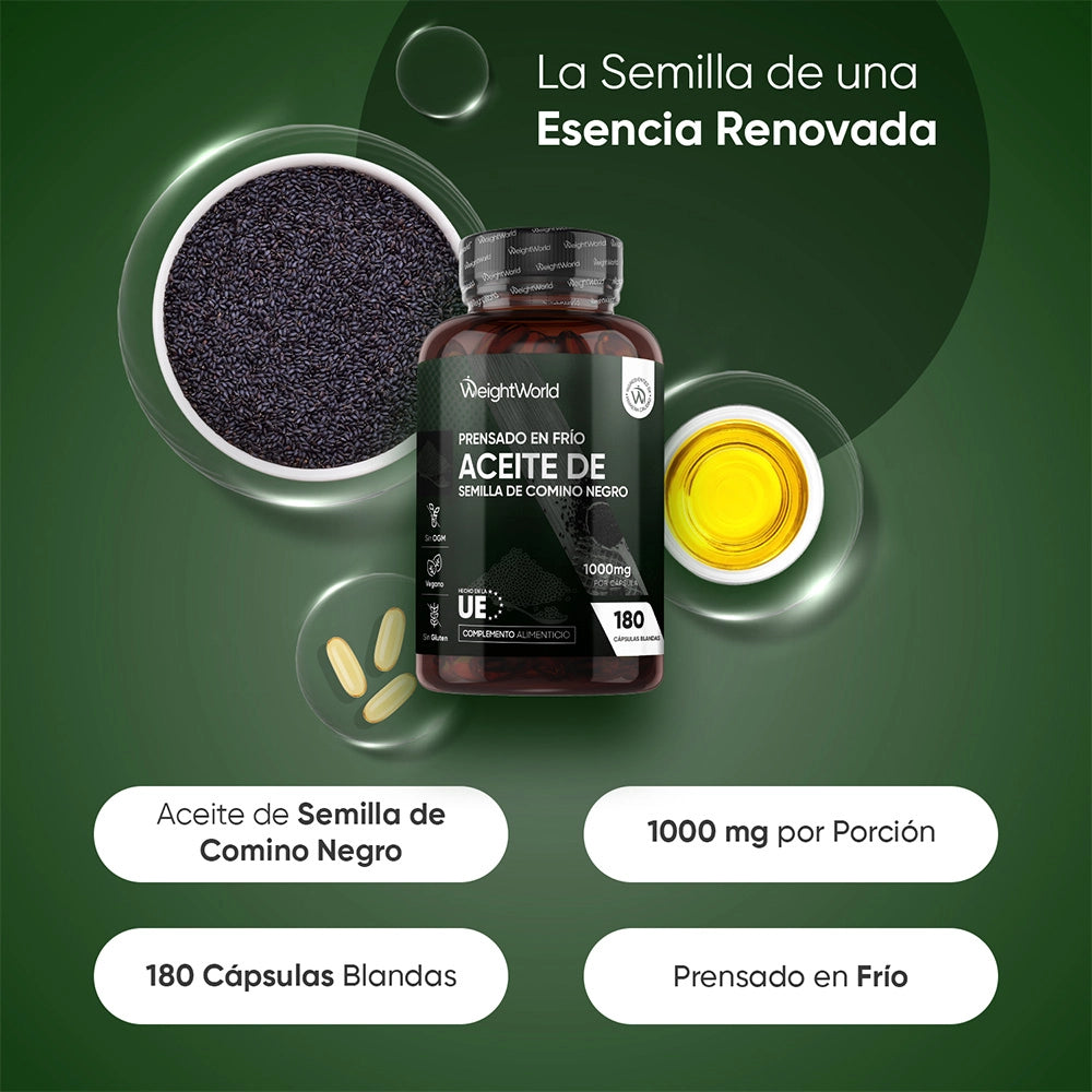 Aceite de Semilla de Comino Negro 180 cápsulas