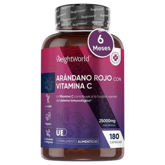 Cápsulas de arándano rojo con vitamina C