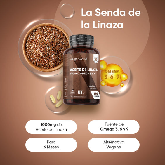 Aceite de Lino fuente de Omega 3, 6 y 9