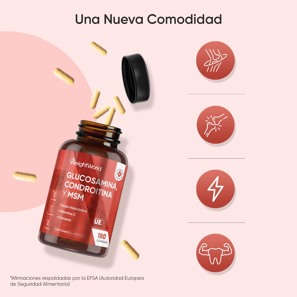 Glucosamina y Condroitina con Ácido hialurónico
