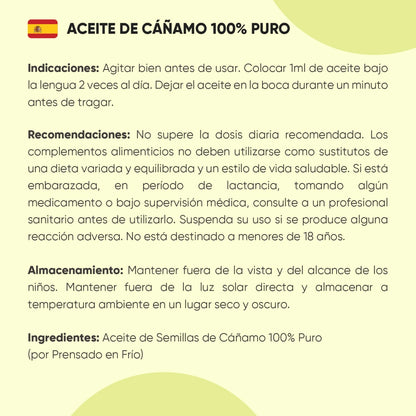 Modo de uso Aceite de Cáñamo Puro