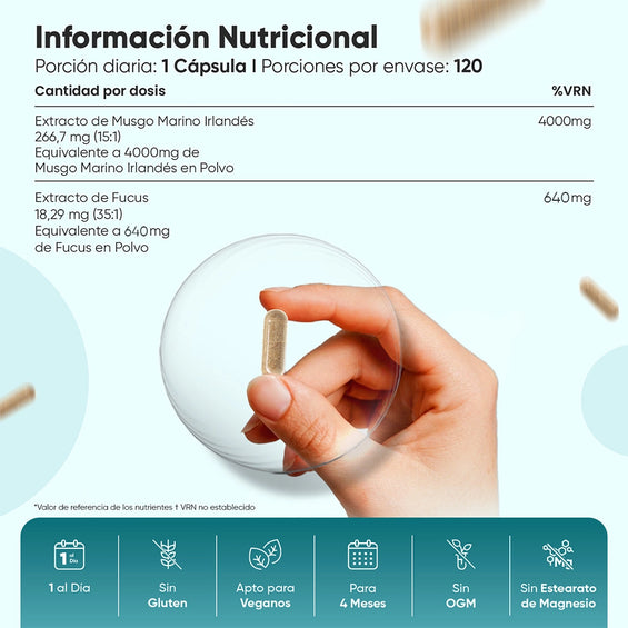 Información nutricional Musgo Marino