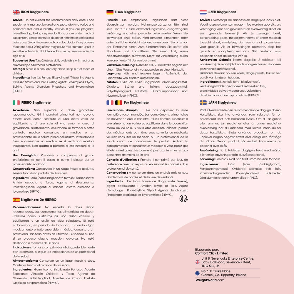 Recomendaciones comprimidos de Hierro