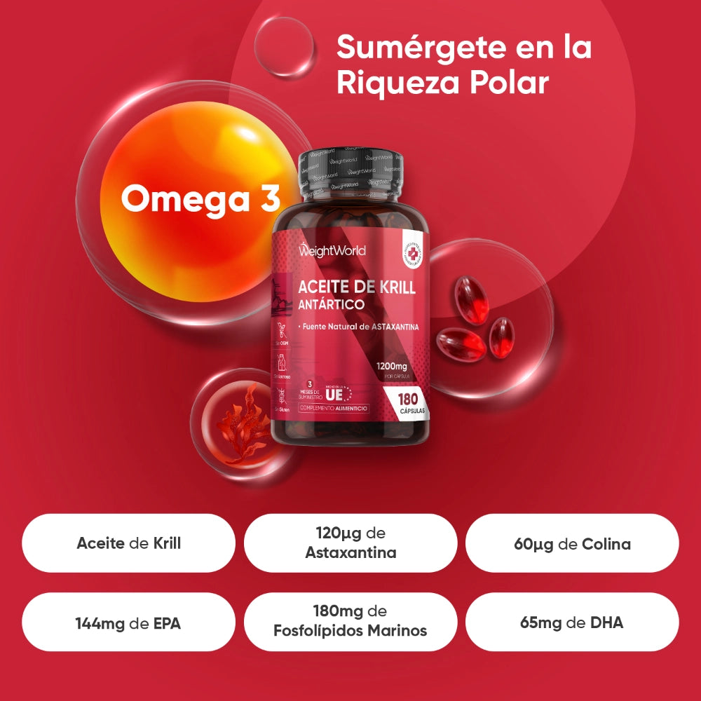 Fuente de Omega 3, Astaxantina y Fosfolípidos