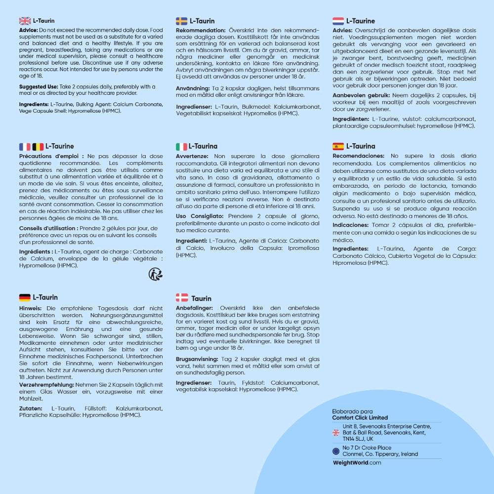 Cómo tomar las cápsulas de L-taurina