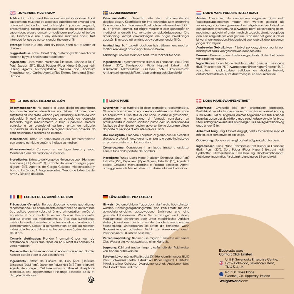 Modo de empleo comprimidos de Melena de León