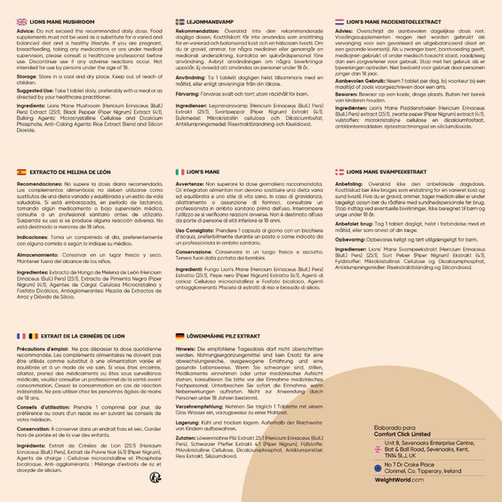 Modo de empleo comprimidos de Melena de León