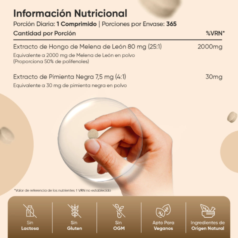 Información nutricional de Melena de León