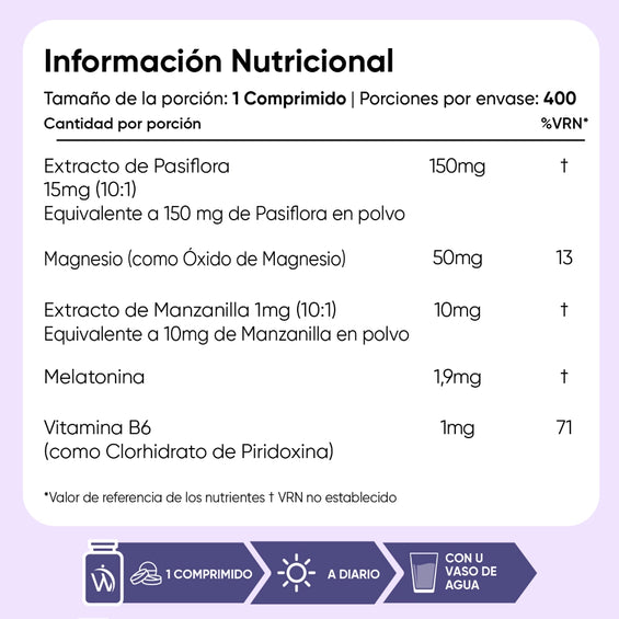 Información nutricional de la Melatonina