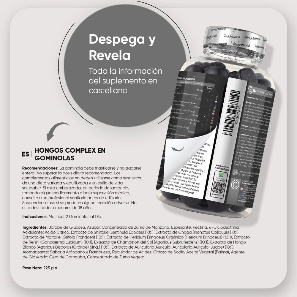Recomendaciones suplemento hongos en gummies