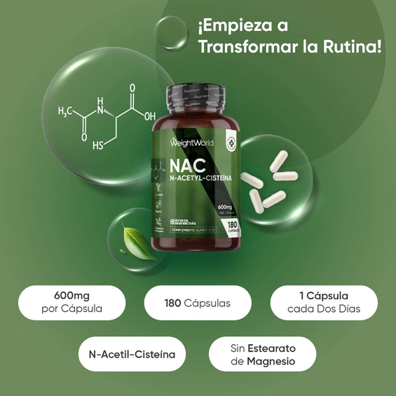 Propiedades del suplemento de NAC 600 mg